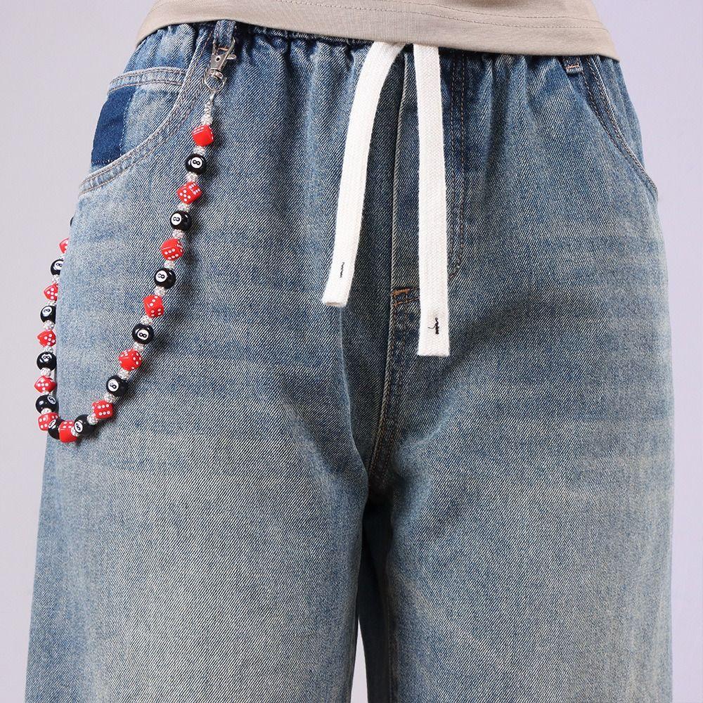 Billiard Ball Colorful Dice Waist Chain Zinc Zinc Zinc Alloy Punk Belt Chain Metal Pants Chain Female