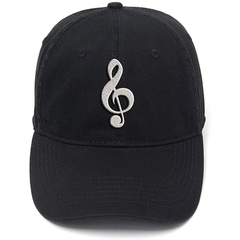 Lyprerazy Music Note Washed Cotton Adjustable Unisex Women Unisex Hip Hop Cool Flock Printing Baseball Cap
