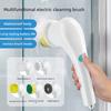 Cleaning Brush, Electric Cleaning Brush, Steel Wool Pad, 5-Head, Long-Handled, Handheld, Kitchen Cleaning and Dishwashing Wonder Tool