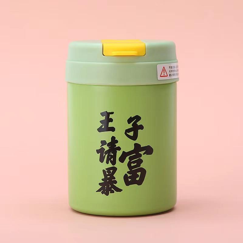 Couples Double Drink Ton Ton Cup Princess Please Make A Fortune Mini High Appearance Level Stainless Steel Thermos Cup with Hand Gift
