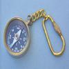 Antique Brass Magnetic Compass Keychain Handmade Pure Brass Navigation Key Ring Vintage Nautical Gift for Men Women
