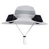 Solar Fan Hat with Solar/Charging Fan Sunshade Fishing Hat Waterproof Large Edge Cooling Hat for Outdoor Riding Hiking Fishing