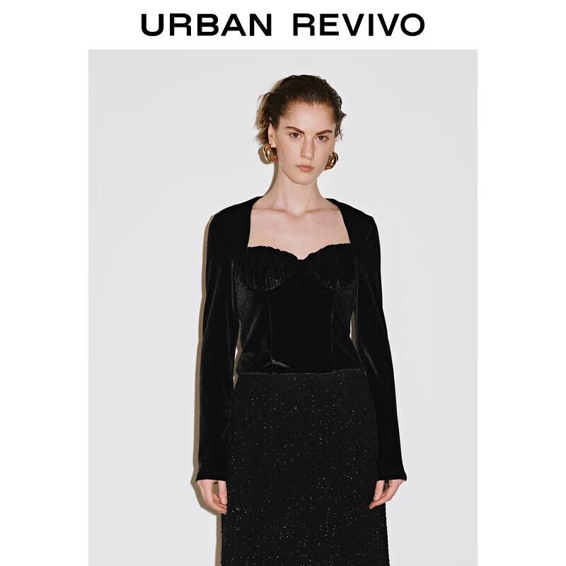 UR Women s Retro Pleated Short Blouse L