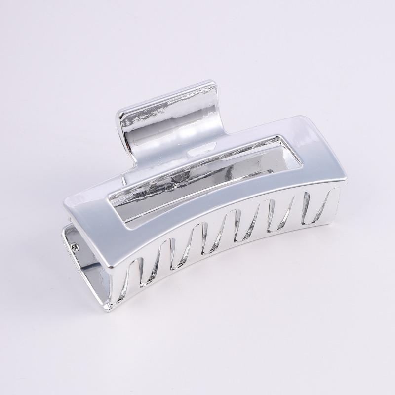 New Style Hair Clip Imitation Metal Plated Grab Clip Silver Large Grab Clip High-grade Light Luxury Accessories Hair Accessories