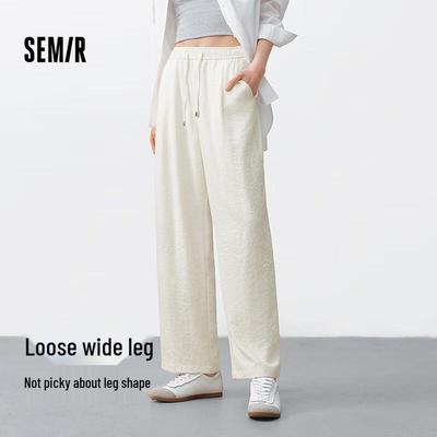 Semir Damen Hose mit Struktur, weites Bein, Freizeit