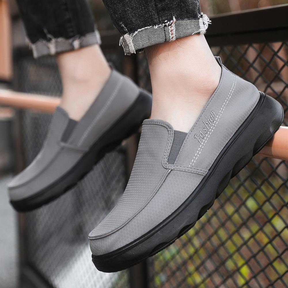 Men's shoes one-pedal casual single shoes 2025 new old Beijing cloth shoes lightweight breathable canvas shoes polyurethane sole shoes