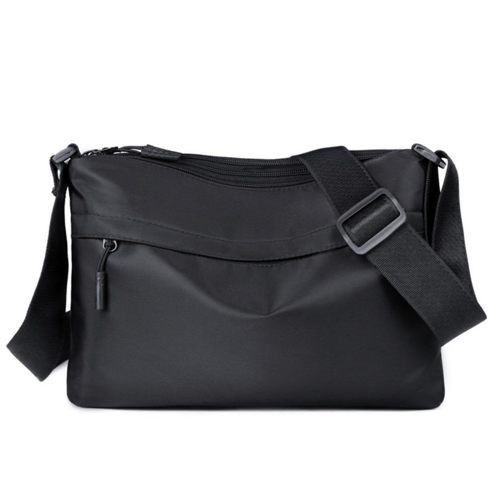 Fashion Quadrate Shoulder Bag Dacron Waterproof Messengers Bag Large Capacity Mobile Phone Bag for Man чёрный