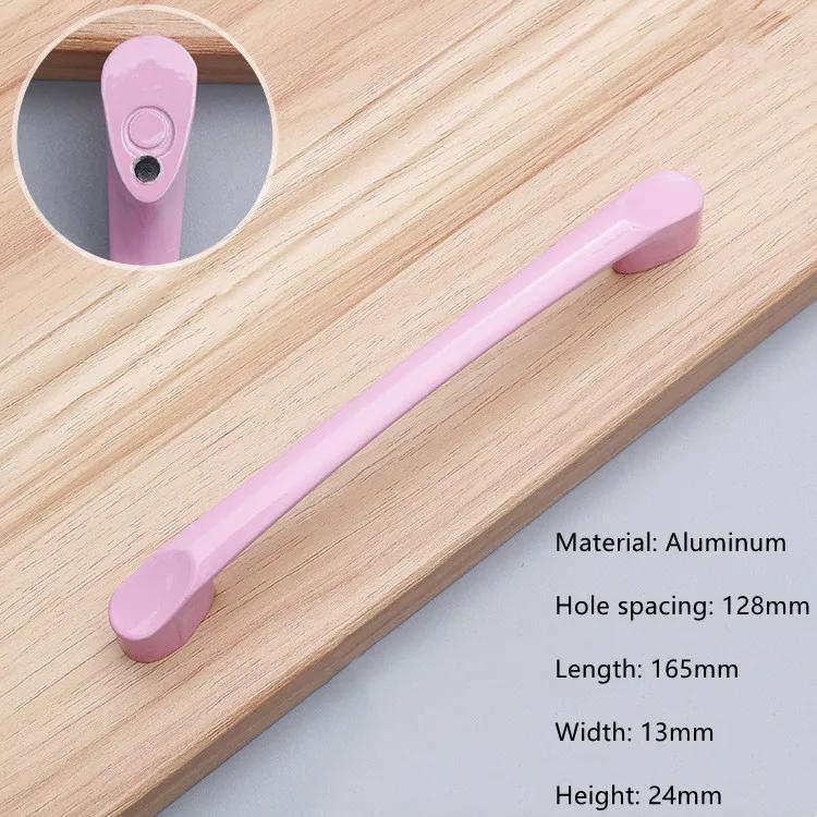 Modern Simple Aluminum Colorful Furniture Handles Children's Room Cabinet Door Handles Drawers Wardrobe Knobs Home Decoration