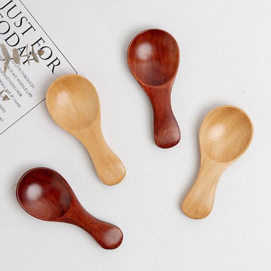 Mini Spoon Food Grade Heat-Resistant Wood Condiment Seasoning Sugar Mini Spoon for Home