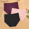 3Pcs Women Cotton High Waist Underwear Breathable Striped Panties Female Plus Size Solid Color Briefs Comfortable Lingerie S-XXL