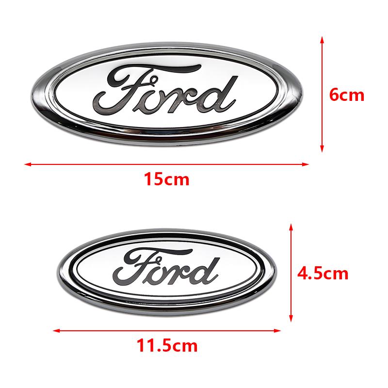 3D ABS Car Front Rear Badge Emblem 11.5cm 15cm For Ford Focus Fiesta Mustang EURYT6 Ranger Transit Auto Replacement Tuning Accessory