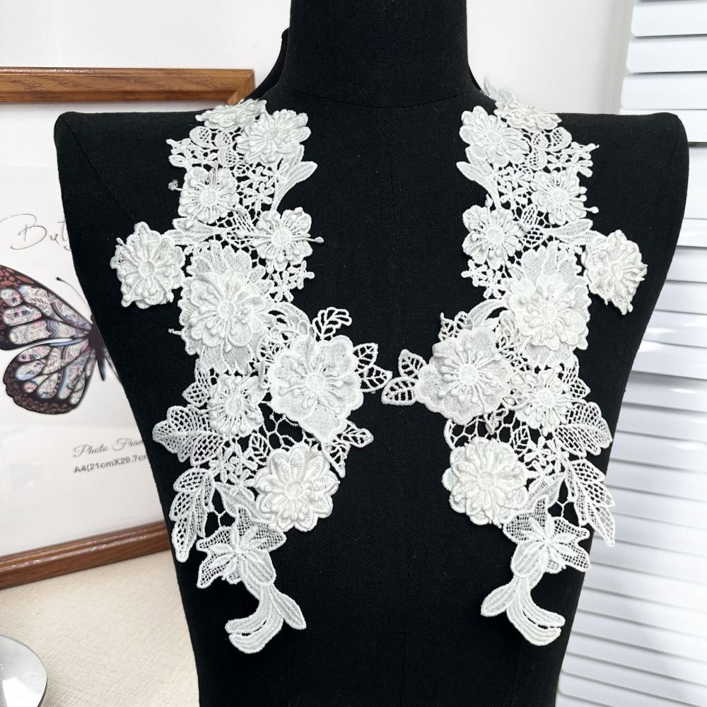 

Handmade Sew on Patches Mesh Embroidery Embroidery Appliques Bridal Wear білий