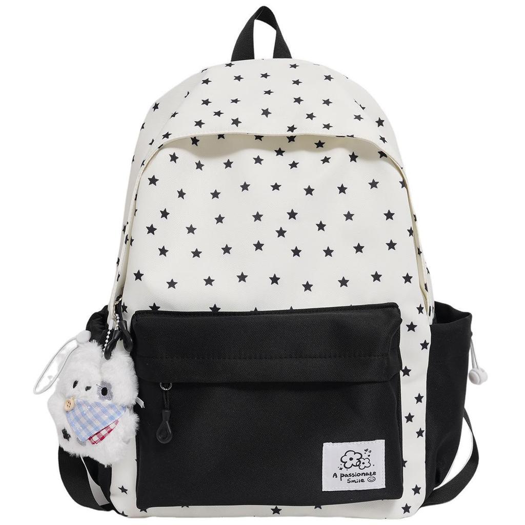 Schoolbag Female Japanese Ins Fresh and Sweet Star Backpack for Junior High School Students Versatile Lightweight Large-capacity Backpack