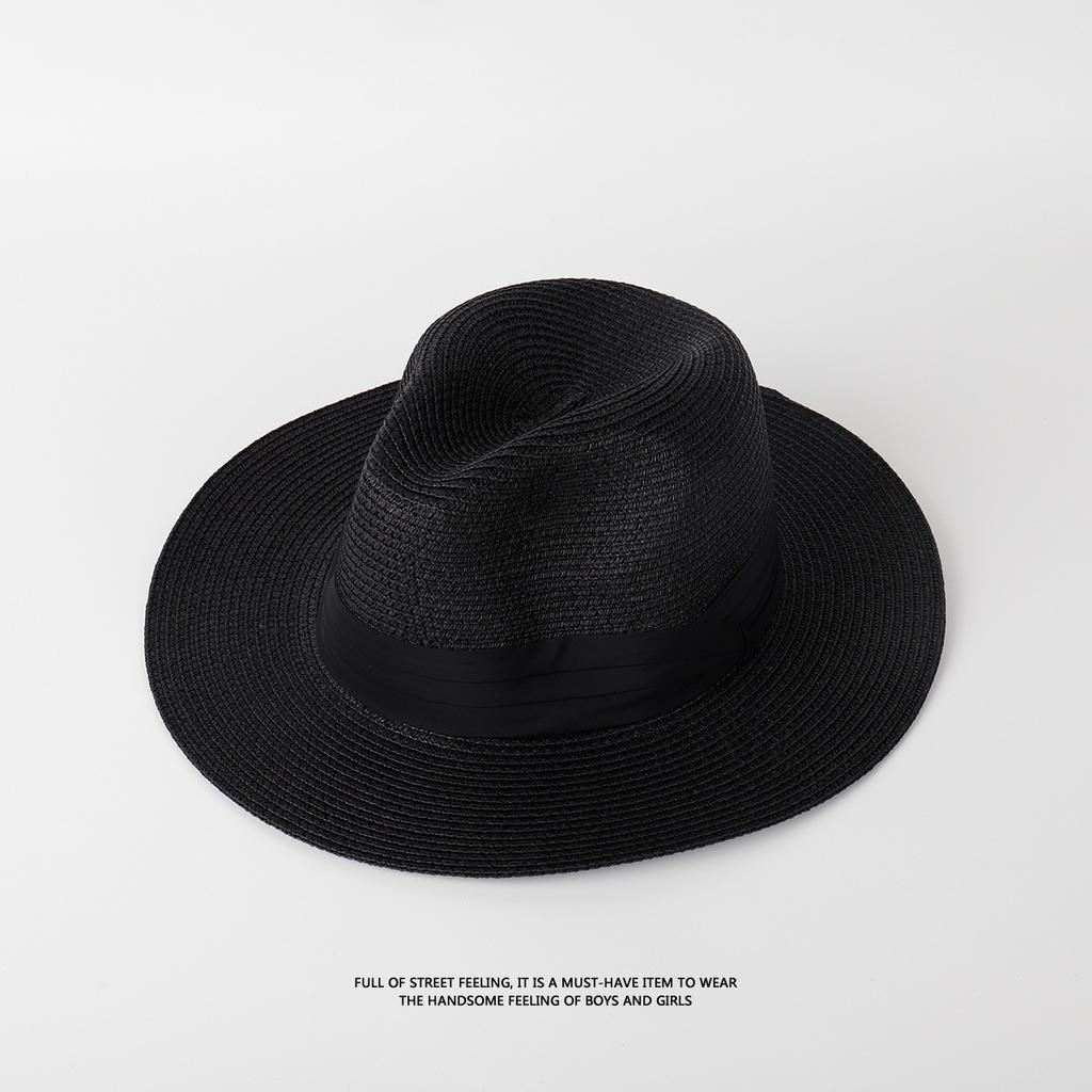 Panama straw hat women's summer sun protection visor men's summer seaside sun hat travel team building beach hat