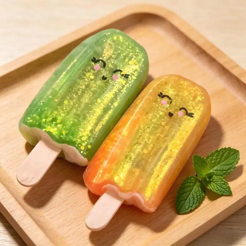 Summer Ice Pop Squishy Fidget Toy, Colorful Anxiety Soothing Sensory Toy, Stress Relief for Kids Classroom Calm