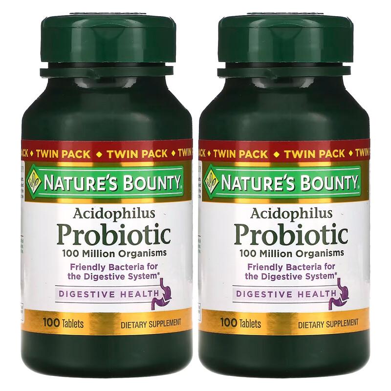 Probiotico Acidophilus, Confezione Doppia, 100 Compresse Ciascuna (0,5 mg per Compressa)