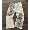 Fashion Printed Elastic Waist Casual Pants Unisex Loose Trousers Teens