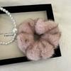 Korean Luxury Plush Scrunchie For Women Elastic Furry Hair Tie Girls Black Soft Hair Bands Big Fuzzy Crunchy for Hair Accessorie
