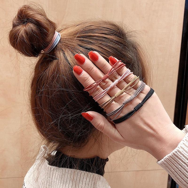 20Pcs Korean Women's Hair Tie Rubber Band simple High Elastic Durable Hair Ring Simple Temperament Hair Rope Hair Accessories