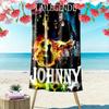 Leggenda del Rock Johnny: Telo da spiaggia Fire Music Campeggio all'aperto morbido ad asciugatura rapida telo da bagno Telo piscina all'aperto telo da bagno e spiaggia spiaggia Comfort Moda