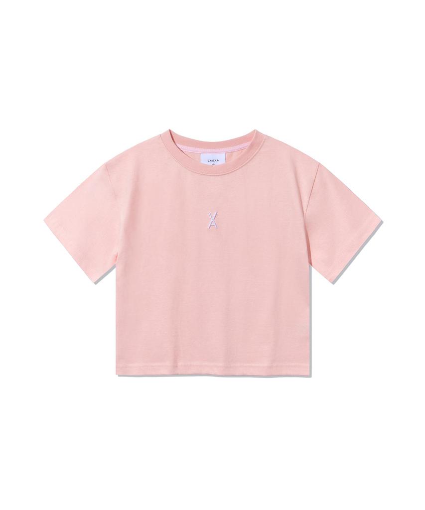 Bajal Va 3D Logo Crop Short Sleeve T-Shirt Pink
