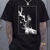 Men Dark Warrior Graphic Print Short Sleeve T-Shirt Regular Fit Casual Tee with Design Men Clothing