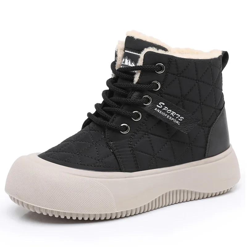 

Женская обувь, зимние ботинки для женщин, зимние новые, плюшевые, удобные, теплые, нескользящие, морозостойкие, ботильоны Botas Mujer 40 чёрный