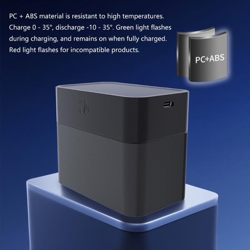 Battery Charging Case Storage Organiser For 2A 3A Rechargeable Batteries Type C Portable Charging Anti Slip Design