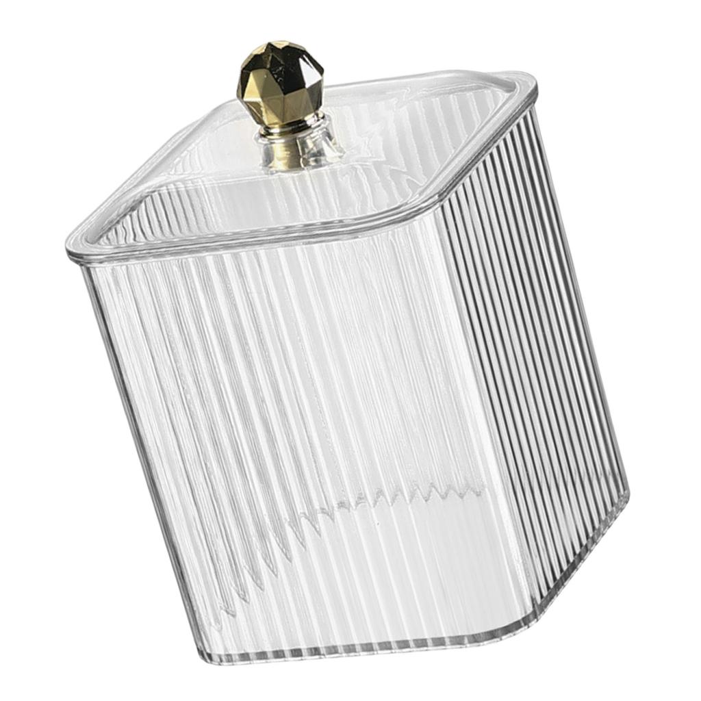 Multipurpose Stylish Cotton Swab Dispenser Home Accessory Storage Container with Easy Access Lid for Organization