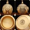 Brass elephant tea can Cai elephant tea can with lid lucky bag rice tank cornucopia living room tea desktop pure copper ornament