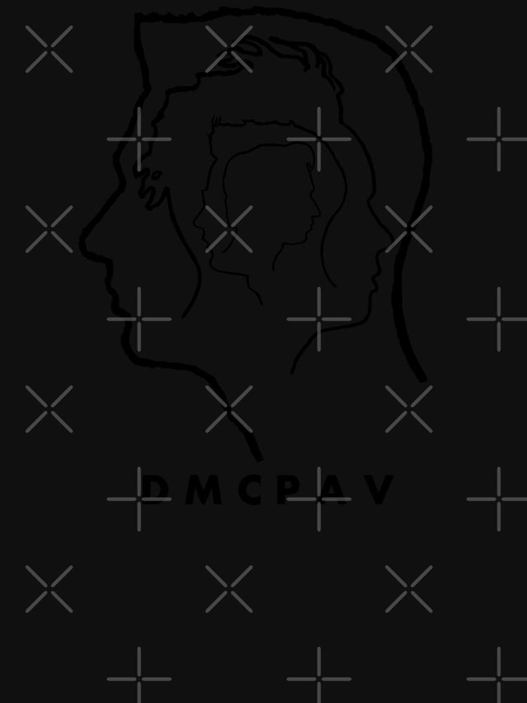 Depeche Mode Members Matryoshka Profile Black Outline Blue Background + DMCPAV Logo Classic T-Shirt