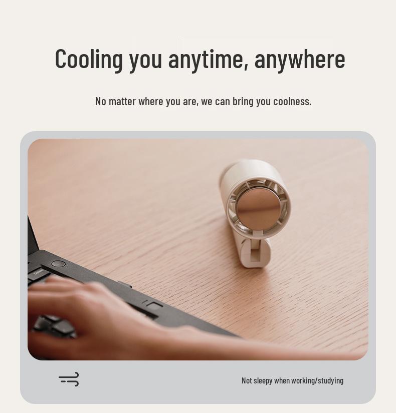 Portable USB Rechargeable Folding Fan with Carabiner and Ice Pack for Strong Outdoor Cooling