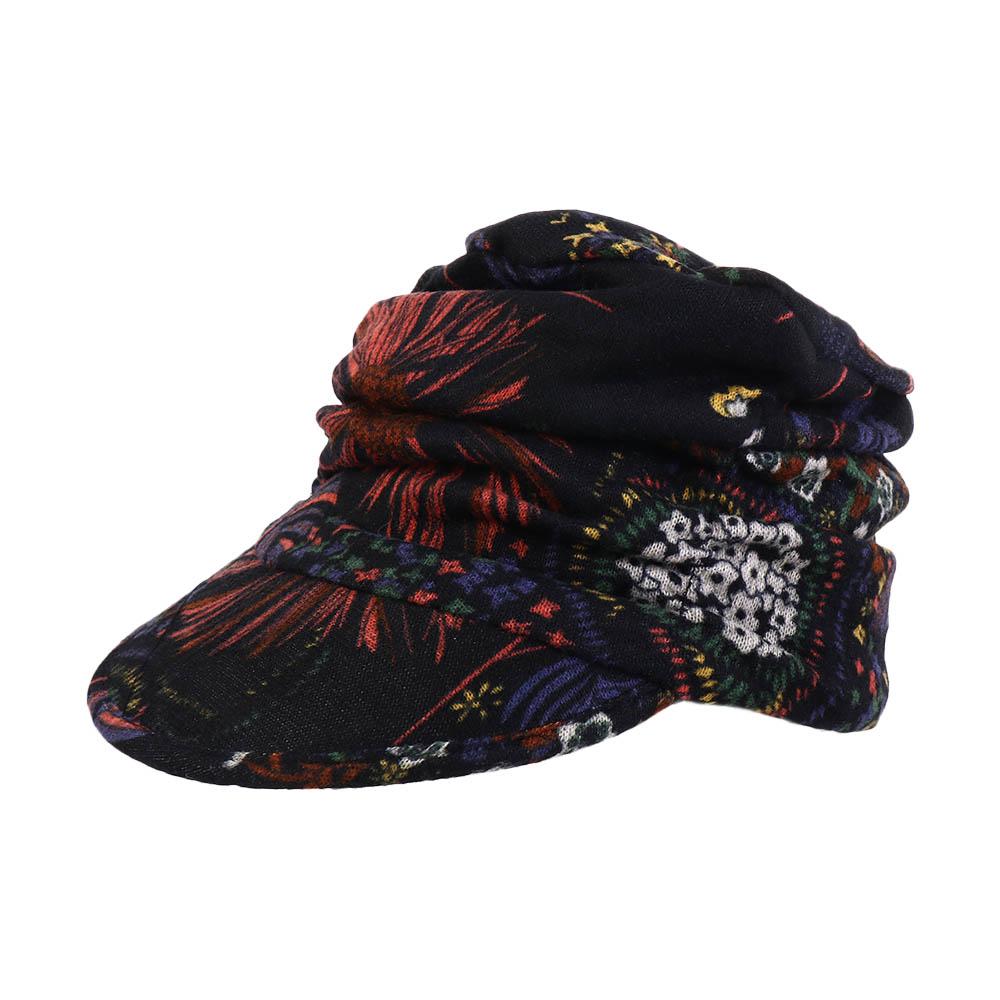 Foldable Earflap Cotton Short Brim Girls Cap Baseball Cap Ethnic Style Cap Women Hat Peaked Cap