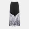 2025 Autumn European Style Women's Mid-Length Lace Patchwork Skirt