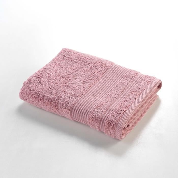 Serviette Ou Drap De Douche - Tendresse - 70 X 130 Cm - 100% Coton - 500 Gr/cm² - Rose