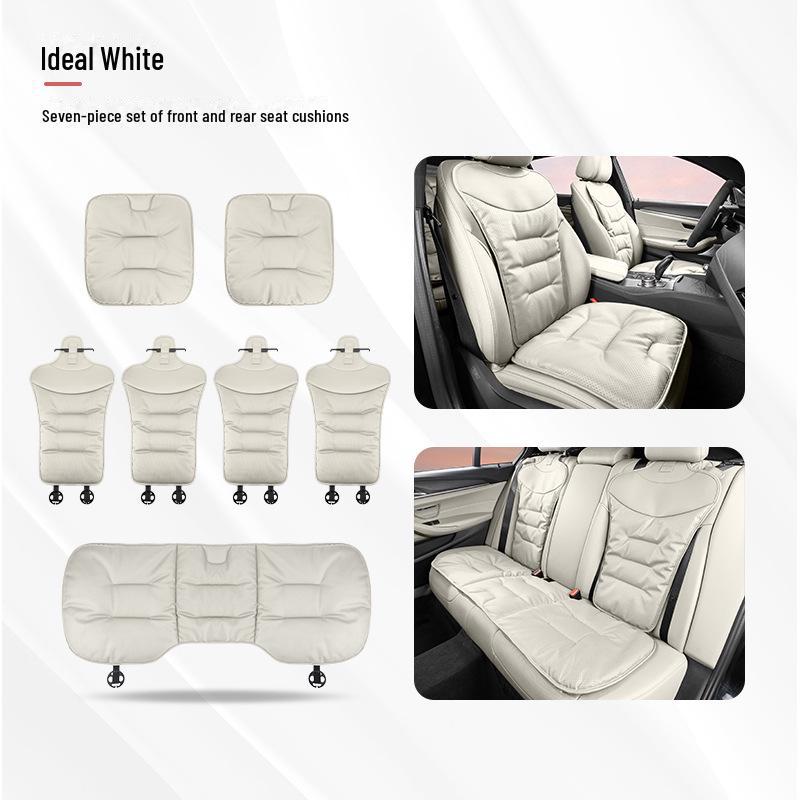 Universal Ventilated Nappa Leather Car Seat Cushions - Four Seasons, Breathable, High-Grade, Perforated Design for All Models.
