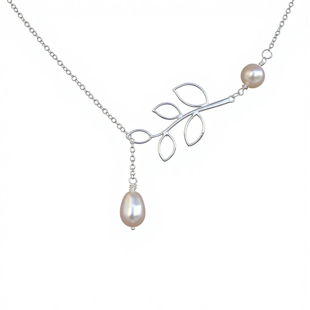 New Fashion Personality Leaf & Teardrop Pearl Pendent Necklace Wedding Party Women Elegant Choker Chain Necklace