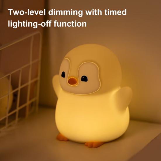 Nachtlicht „Rosa Fuchs“ mit weichem Silikon-Touch-System, 2-stufig dimmbar, wiederaufladbar, Waldmotiv, Kinderzimmerdeko