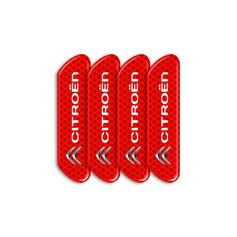 

4PCS Car Reflective Strips Warning 3D Stickers Car Styling For Citroen C1 C2 C3 C4 C5 C6 C8 C4L DS3 DS4 DS5 LS DS6 Grand Picasso красный