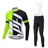 Men Women Cycling Bib Jersey Set Lightweight Breathable Long Sleeve Bike Outfit