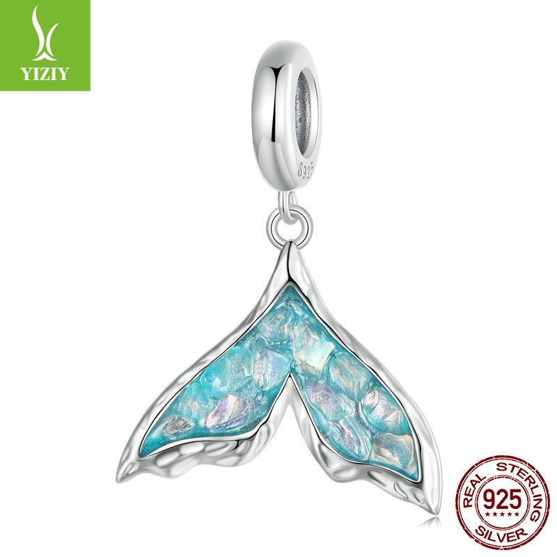 925 Silver Beads Creative Blue-Green Bird Butterfly Insect Spring Series Diy Beaded Bracelet Accessories