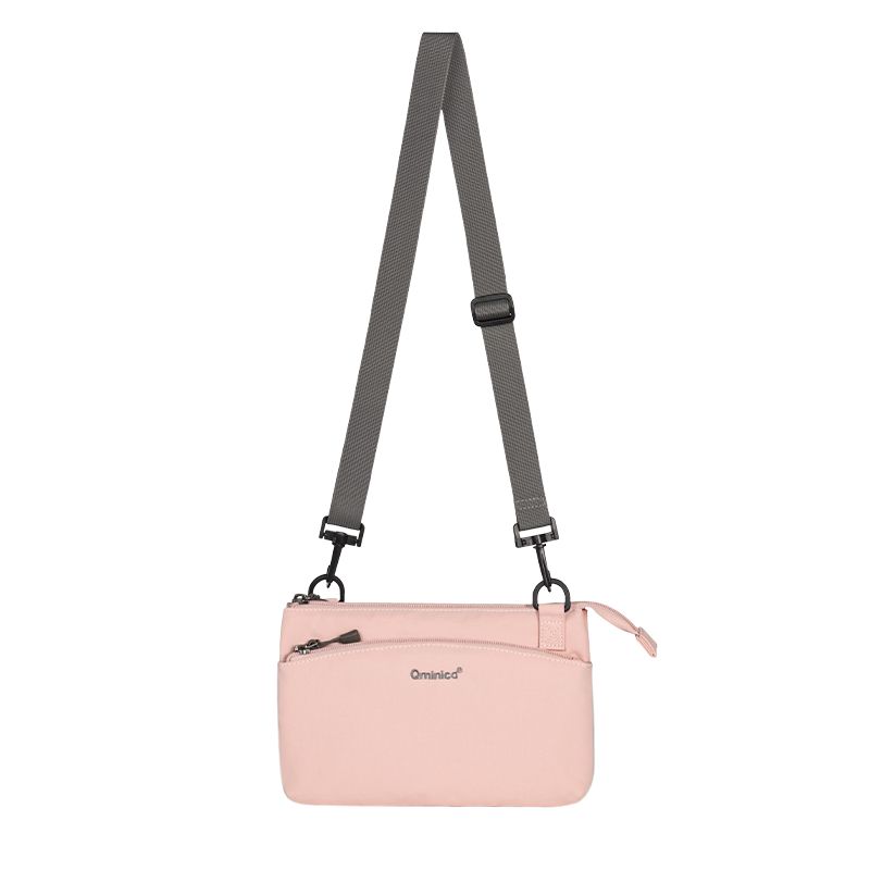 

Qminica Outdoor Travel Crossbody Bag Water-Resistant and Wear-Resistant Multi-Functional Lightweight Casual Shoulder Cycling Bag Pink