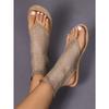 Plus Size Women's Summer Flat Sandals Toe Clip Hollow-Out Design Sexy High-Top Fashionable Style