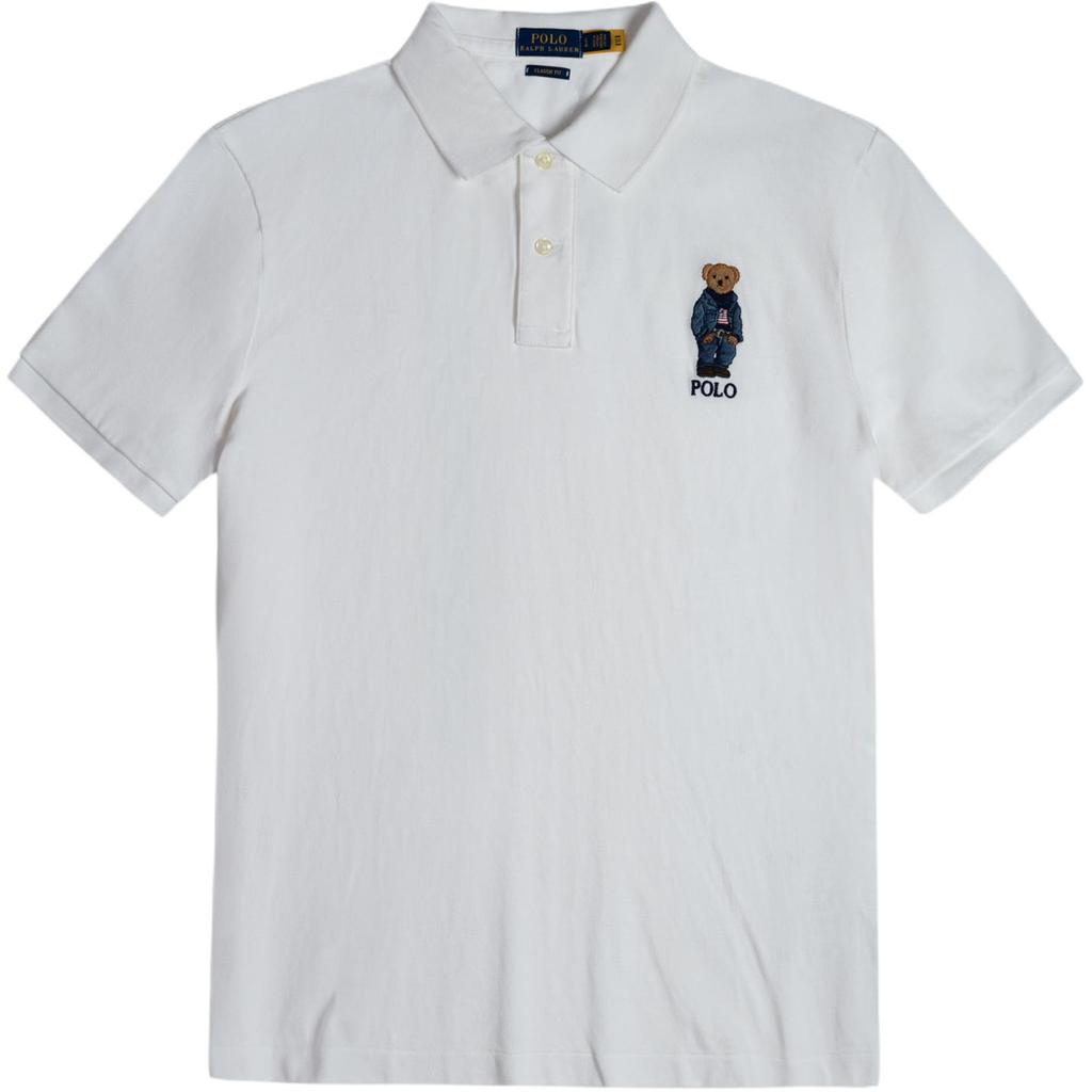 Polo Ralph Lauren SS25 Bärenlogo Besticktes Baumwoll Kurzarm Poloshirt Herren Oberteile WMPOKNINN820338-100