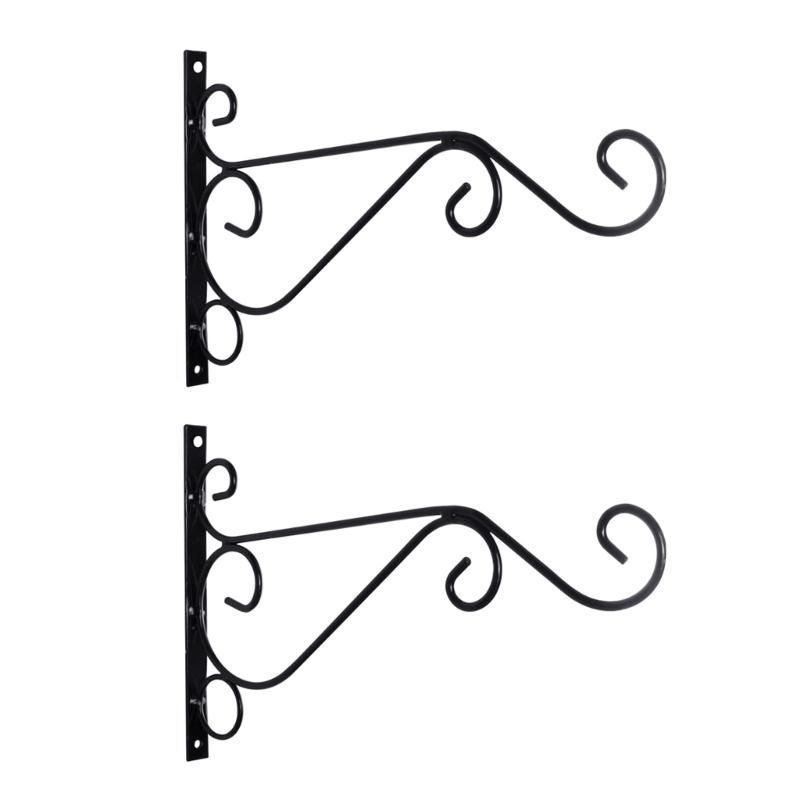 Set of 2 Metal Iron Plant Holder Hanging Bracket for Wall Mounting Stylish and Practical for Various Outdoor Indoor Use