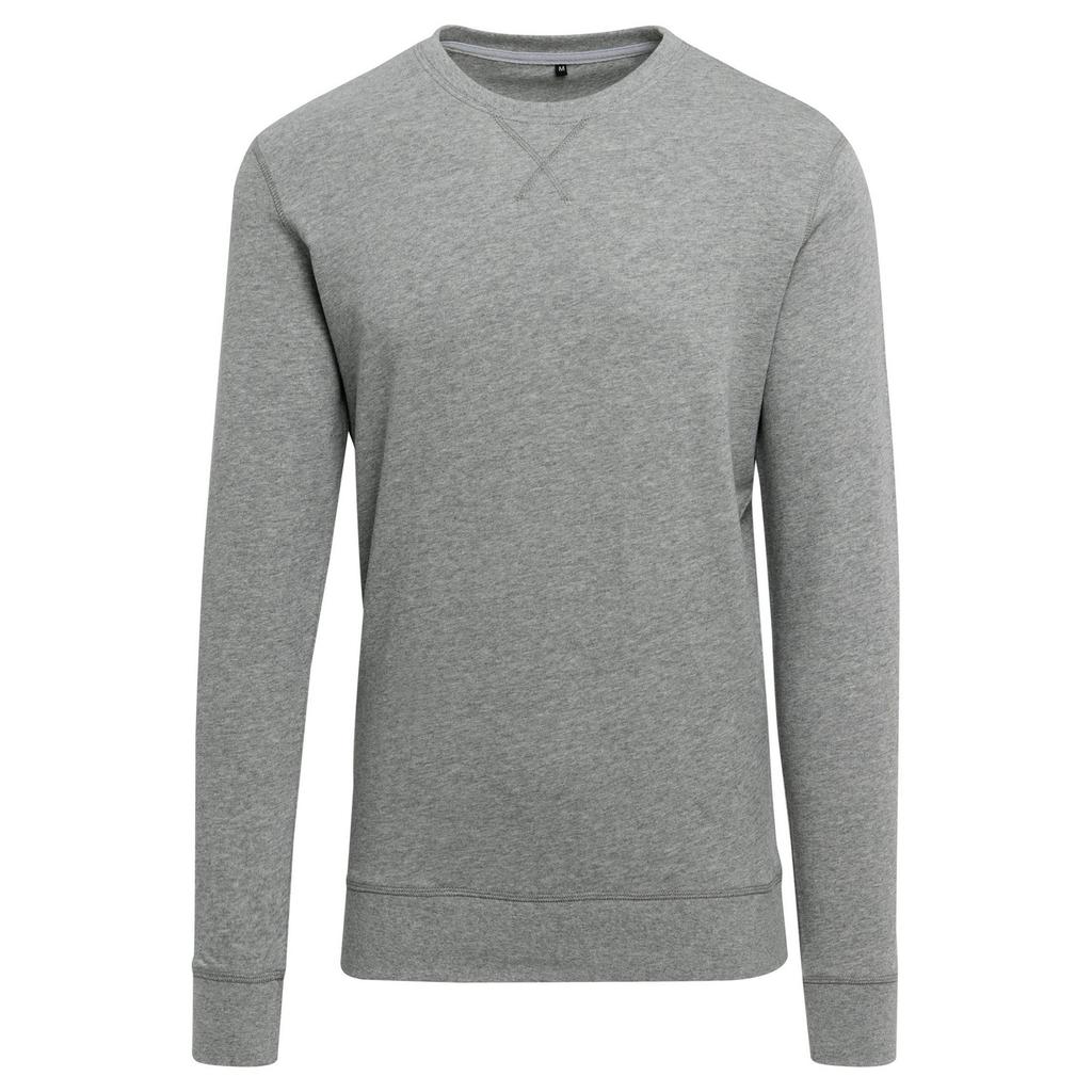 Build Your Brand Unisex Adult Heather Lightweight Crew Neck Sweatshirt