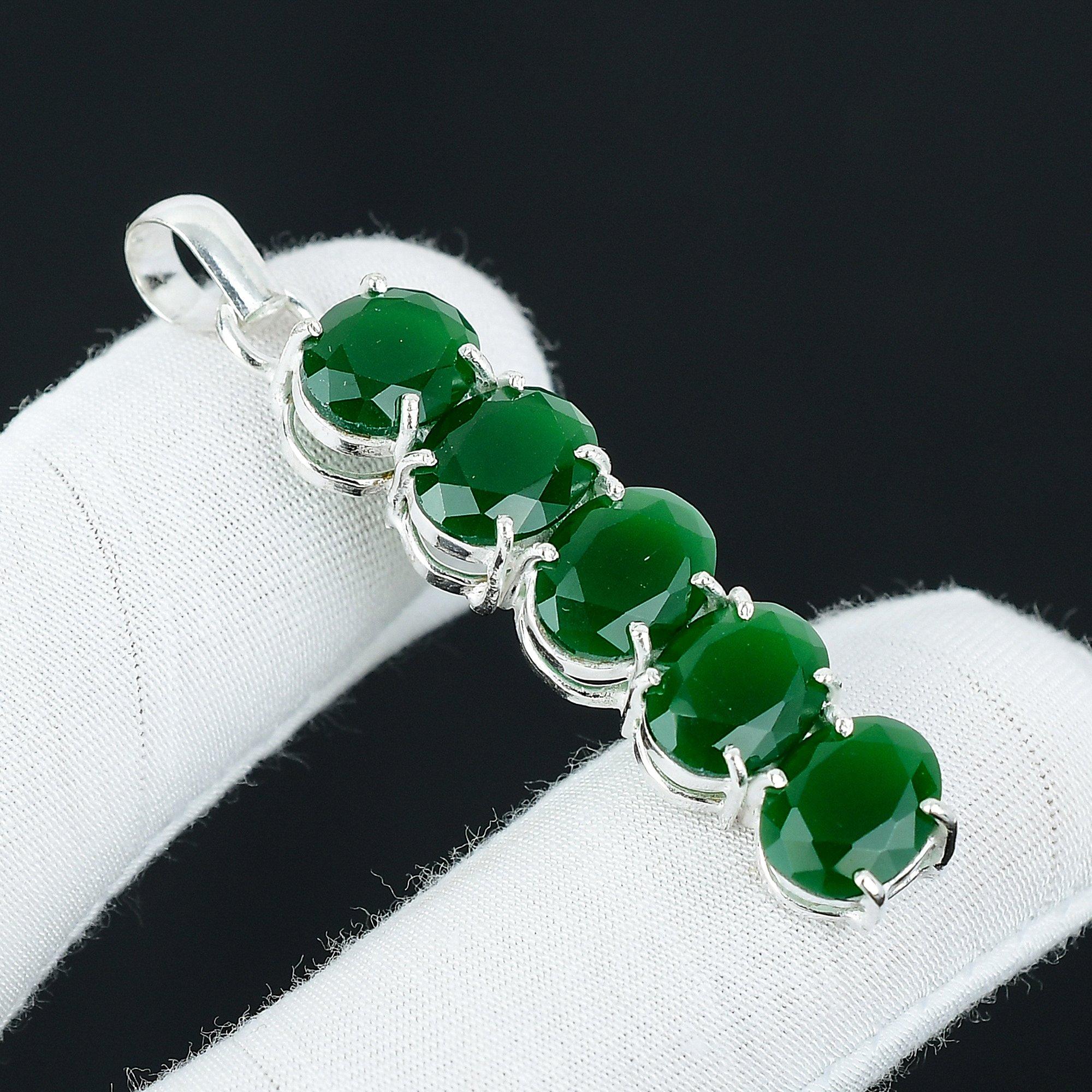 

Подвеска из изумрудного драгоценного камня, изумрудная подвеска ручной работы, ювелирная подвеска из стерлингового серебра 925 пробы, изумрудная подвеска с твердым зубцом, идеальные подарки для мамы