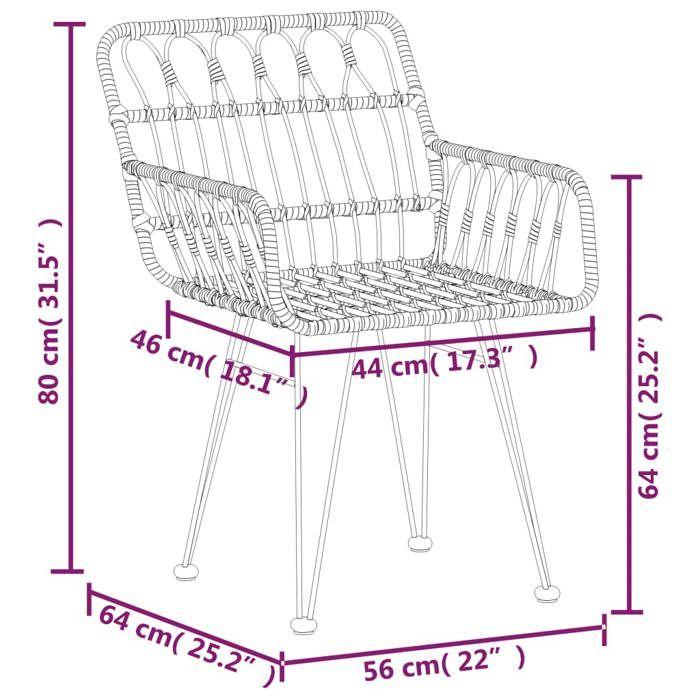 VidaXL Ensemble à manger de jardin 5 pcs Noir Résine tressée, ensemble de patio, ensemble bistro de jardin, ensemble de 3157855
