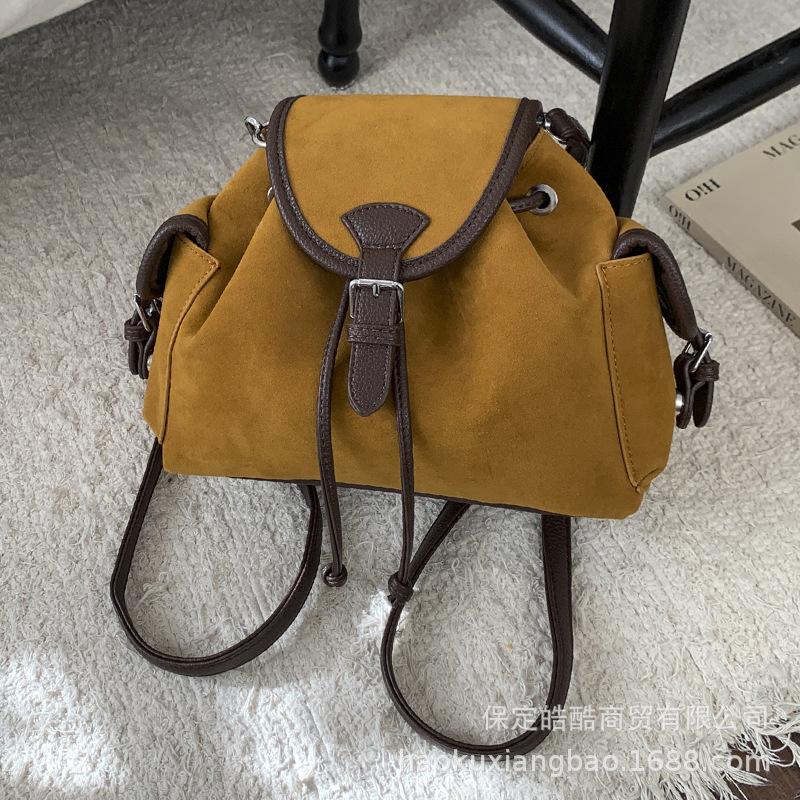 Autumn and Winter Retro Suede Women's Backpack 2025 New Large-capacity Commuting Backpack Student Class Schoolbag