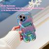 13D Electroplated Bear TPU Phone Case for iPhone 16 15 14 13 12 11 Promax Plus Cute Oil Print Shockproof Bumper Protection Cover